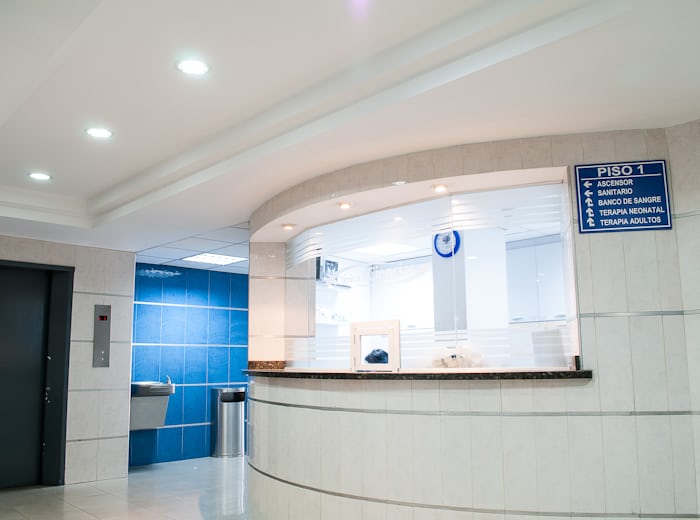 Modern hospital corridor