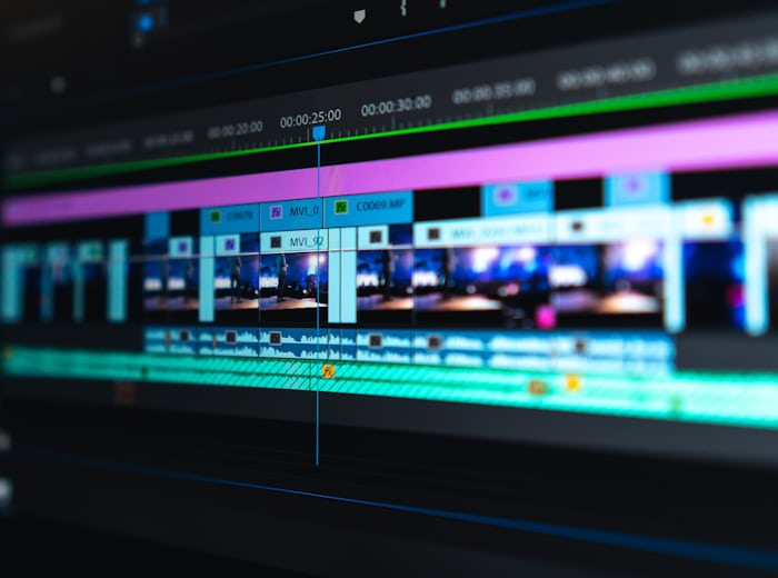Editor working on audiovisual localisation in a post-production timeline