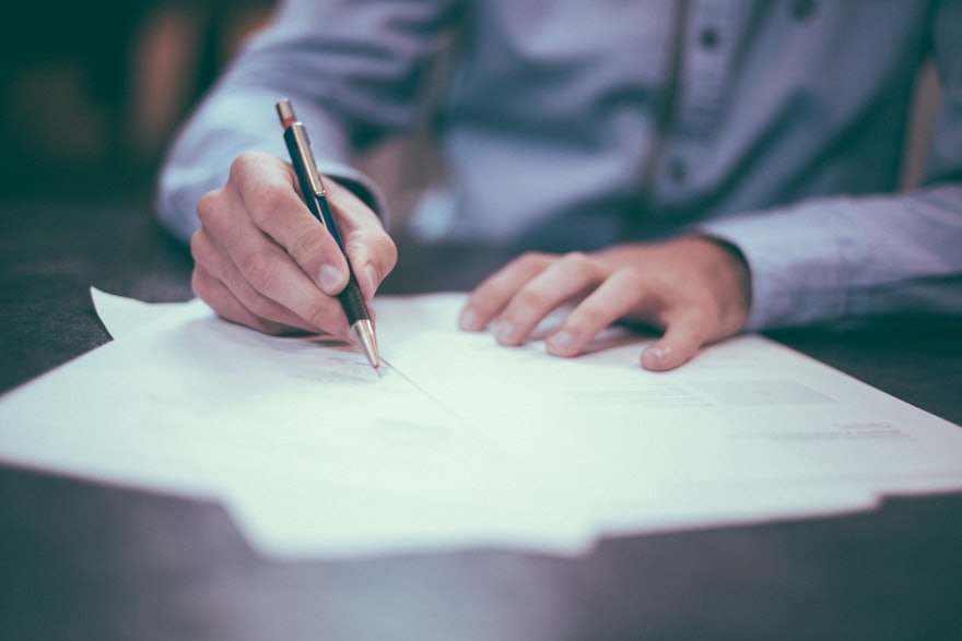 Contract being signed at a business meeting