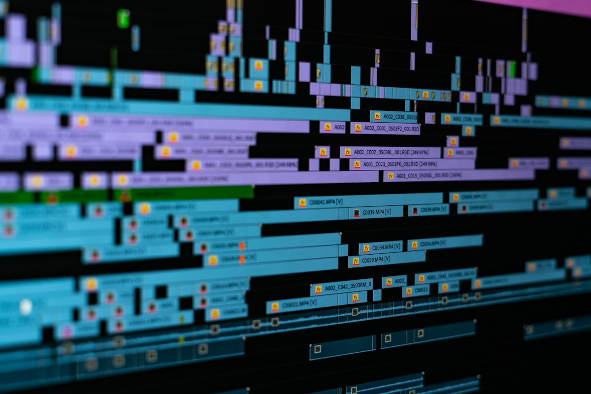 Screen showing cinematic content