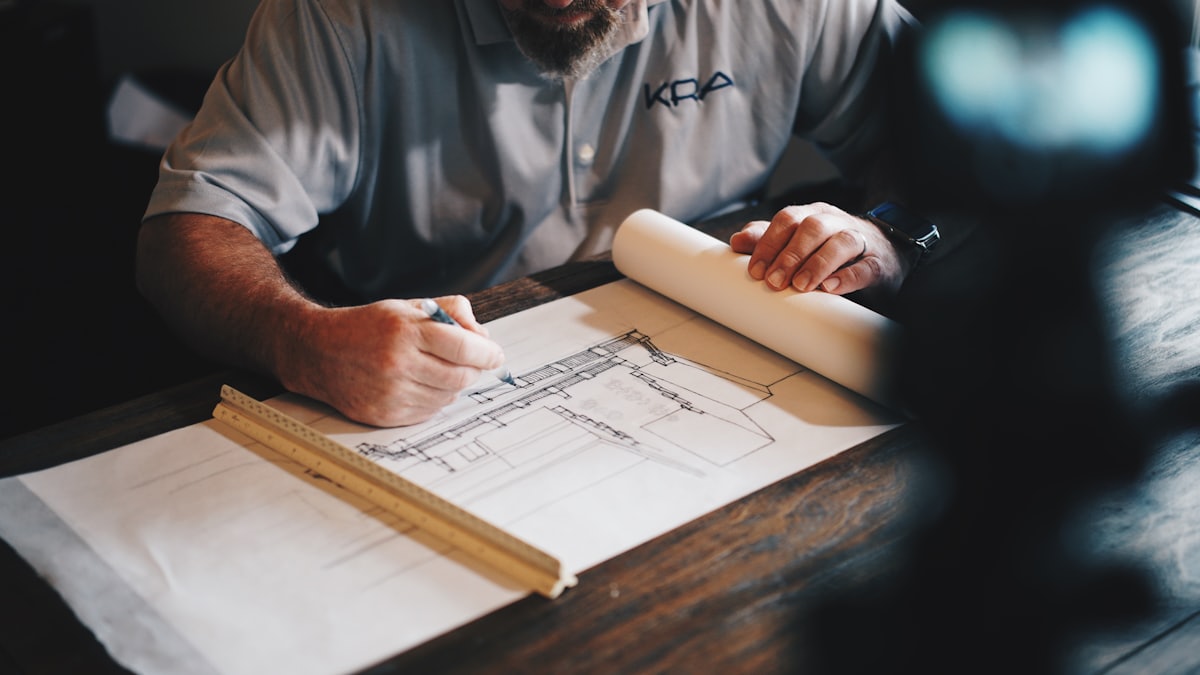 Technical blueprint drawings of an invention