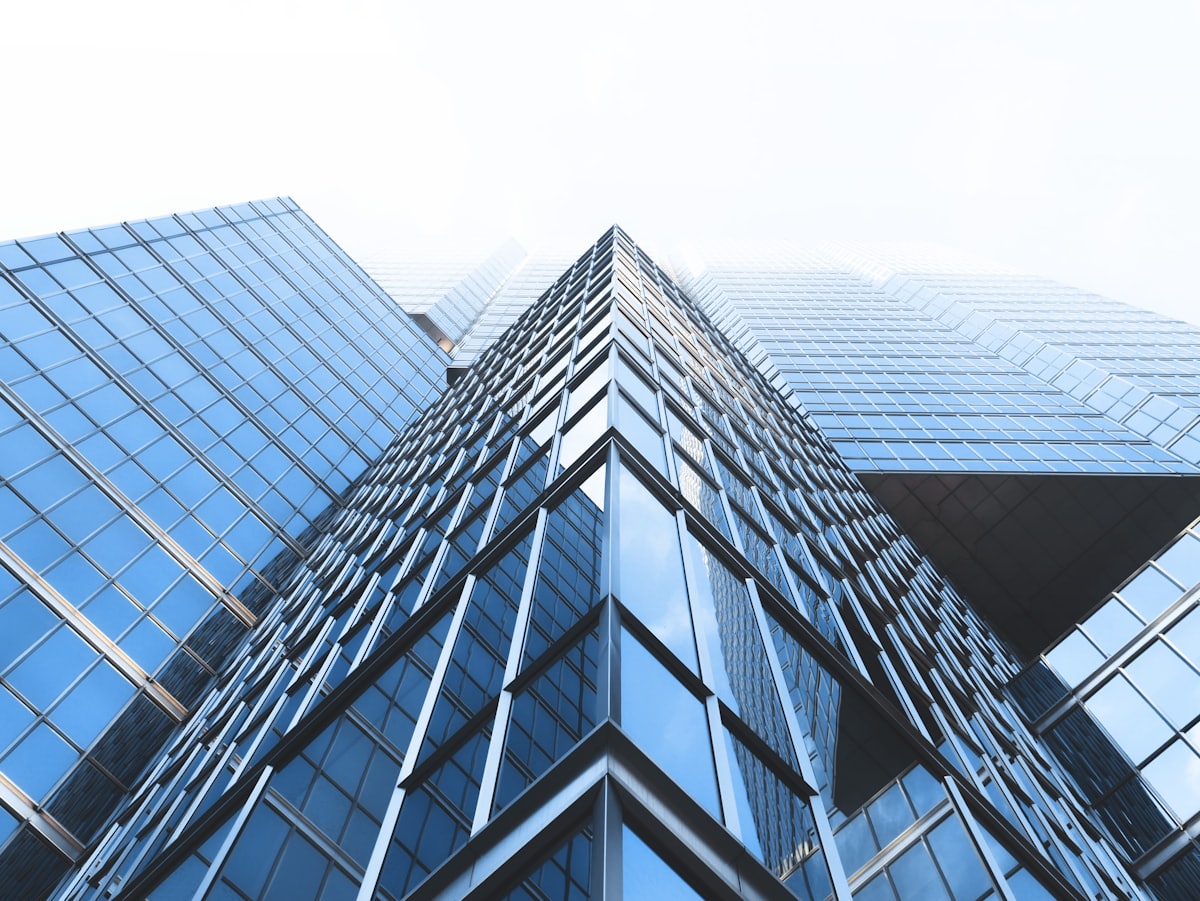 Corporate office tower of an international business